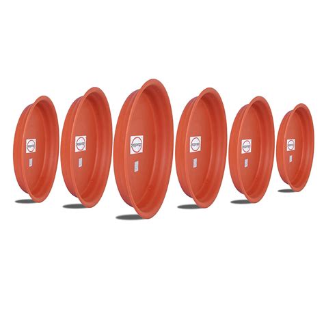 Pepper Agro Plastic Planter Tray, Terracotta, 8 inch, 6 Pieces : Amazon ...