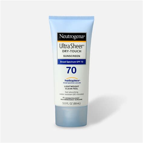 FSA Eligible Neutrogena Ultra Sheer SPF 70 Dry-Touch Sunscreen, 3 oz ...