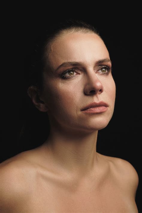 Undressed Attractive Adult Woman with Tied Up Dark Hair and Natural ...