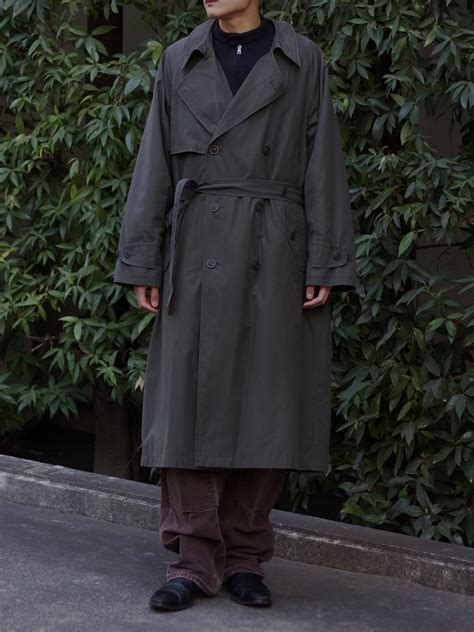 1990s vintage "Pierre cardin" hi-neck trench coat doble with detachable ...