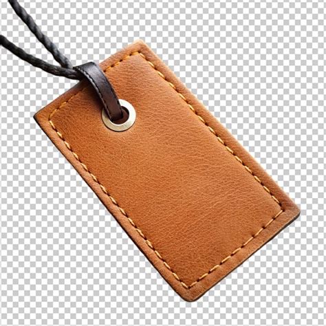 Leather label isolated on transparent background | Premium AI-generated PSD