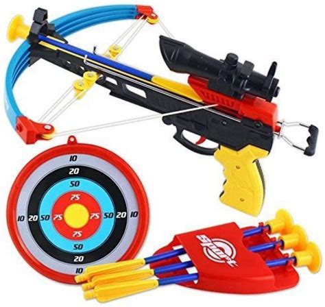 Akrobo Crossbow & Arrow Action Shooting Toy Set with Laser Target and 3 ...