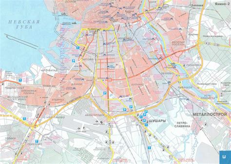 Карта автомобильная Санкт-Петербурга. Карта автомобильных дорог Санкт ...