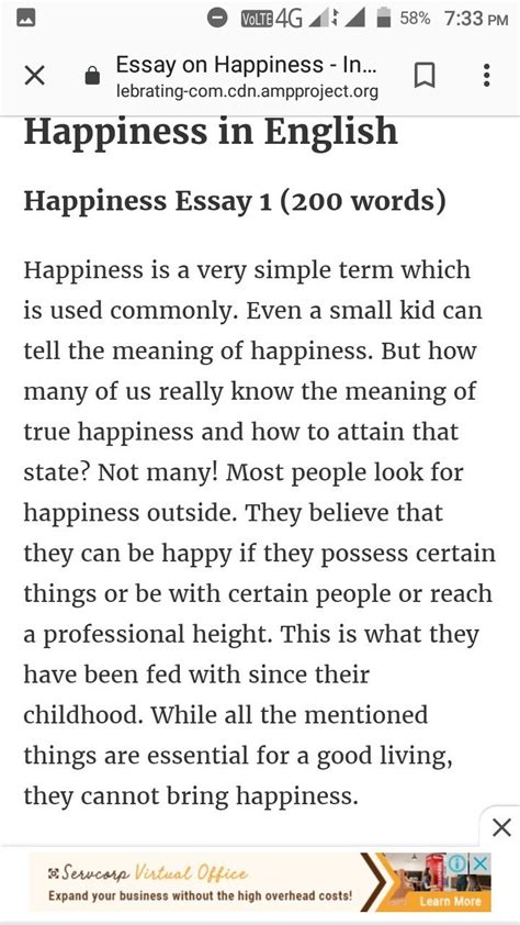 Paragraph on happiness - Brainly.in