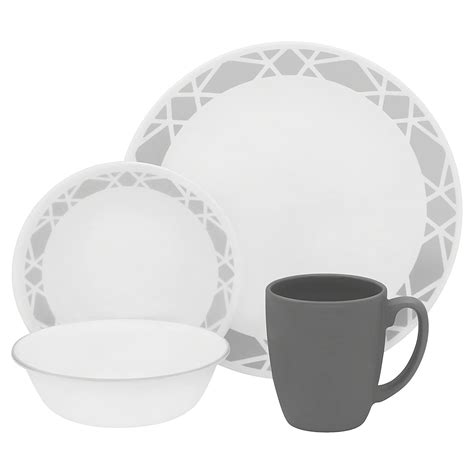 Corelle 16-Piece Vitrelle Glass Modena Chip and Break Resistant Dinner ...