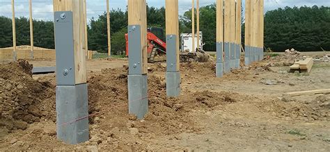 Image result for Timber Frame Posts to Foundation