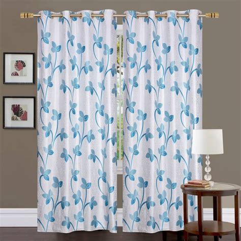 Buy India Furnish Designer Blue Color Eyelet Polyester Curtain Window ...