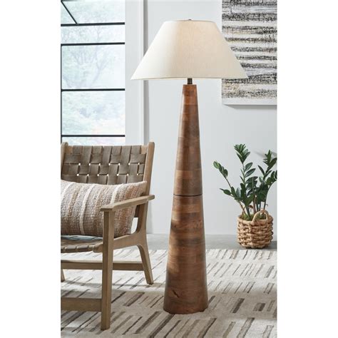 Ashley Signature Design Danset L329101 Wood Floor Lamp | Dunk & Bright ...
