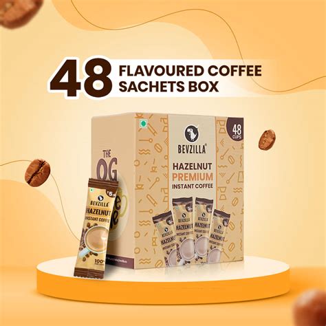 48 Hazelnut Coffee Sachets Box– Bevzilla