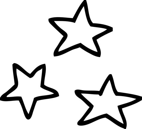 black and white cartoon of three stars 12075080 Vector Art at Vecteezy