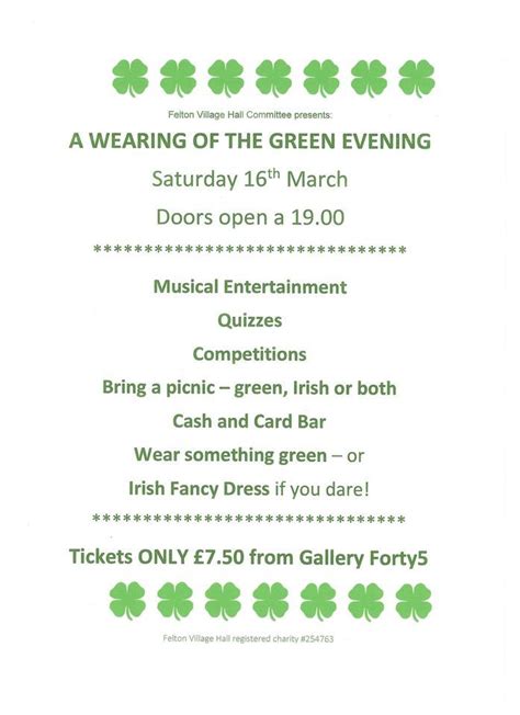 Wearing of the Green Party, NE65 9NH Felton, United Kingdom, Morpeth ...