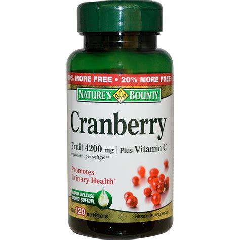 Buy Nature's Bounty Cranberry Plus Vitamin C 4200mg 120 Softgels Online - Megavitamins Online ...