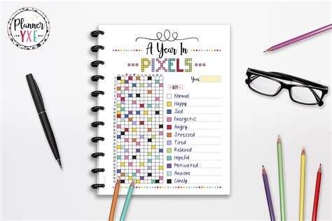 A Year in Pixels Tracker Printable Mood Tracker INSTANT - Etsy
