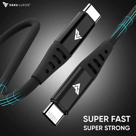 DR VAKU ® DuraTuff USB C to C Cable 100W Fast Charge Power Delivery E ...