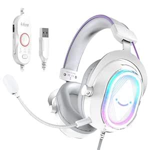 FIFINE PC Gaming Headset: Flowing RGB Lighting - 7.1 Surround Sound ...