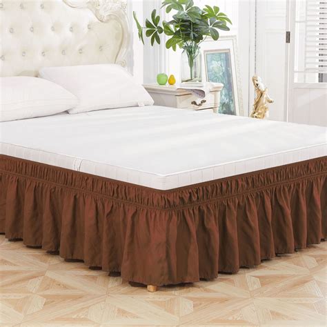 Naxoaeo Wrap Around Bed Skirts for Queen Size Beds Long Drop ...