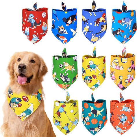 Amazon.com : 10Pack Dog Bandanas 10 Different Sports Style Patterns ...