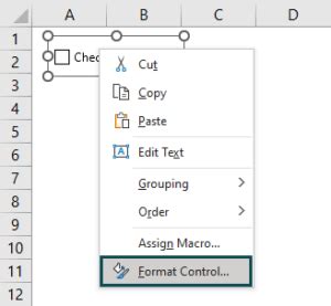 Creating a Checkbox in Excel 的图像结果