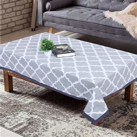 Buy Texstylers Grey Cotton 4 Seater Rectangular 40x60 Inches Center ...