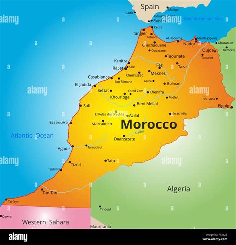 color map of Morocco country Stock Vector Art & Illustration, Vector ...