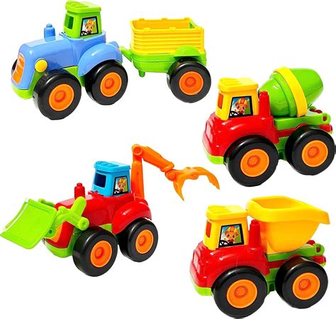 SUPER TOY 4 Pc Construction Truck Toy for Kids Friction Power Tractor ...