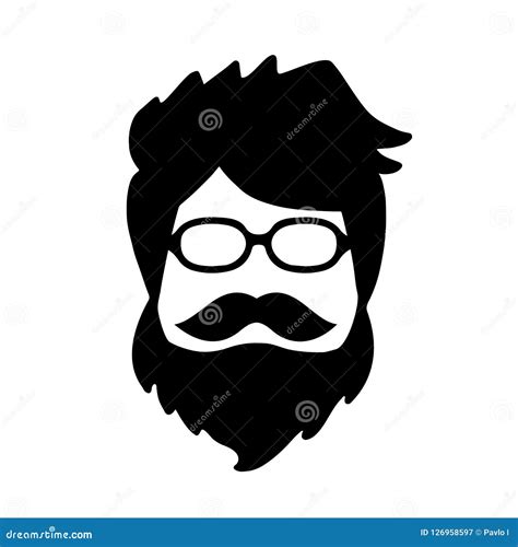 The Barber. Handsome Man with Beard and Mustache. Barber Shop Symbol ...