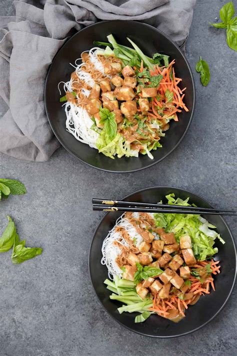 Vietnamese Spring Roll Salad with Crispy Tofu - Delish Knowledge