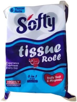 SOFTY TISSUE ROLL Toilet Paper Tissue Roll | 1320 pulls 450 gram | 2 ...