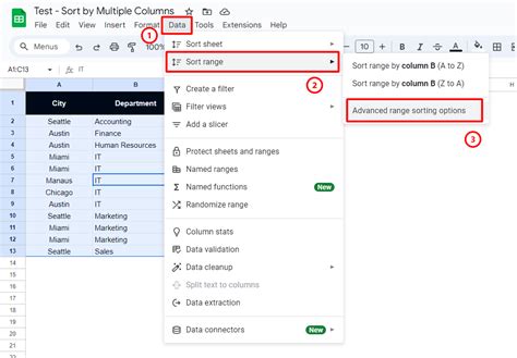 Google Sheets Sort Multiple Columns 的图像结果