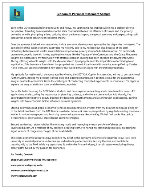 Image result for Personal Statement Format Example