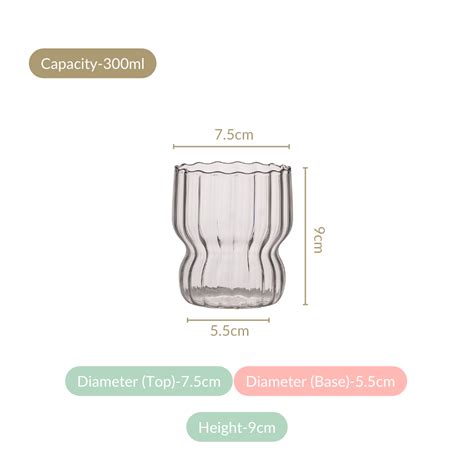 Transparent Curvy Glass Tumbler Set Of 4 300ml Online - Premium Tumbler ...