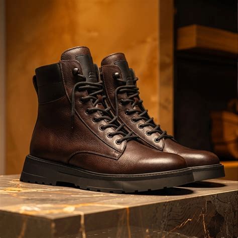 Brown Leather Elvio Combat Boot – Costoso Italiano