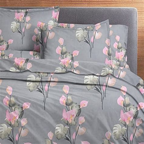 Buy BSB HOME 100% Cotton Feel 160 TC Big Flower Printed Double ...