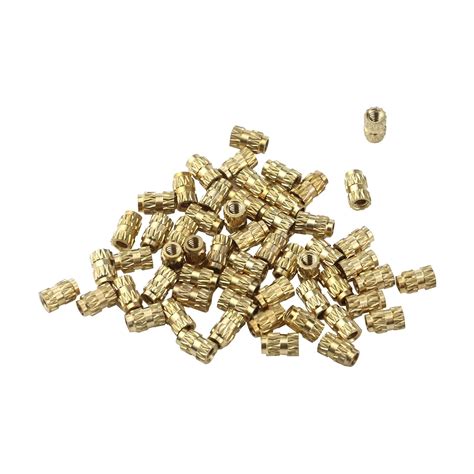 Antrader 50PCS M1.6 Female Thread Brass Knurled Insert Embedment Nut ...