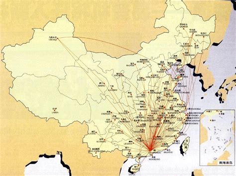 中国主要国际航空线路图_航空地图