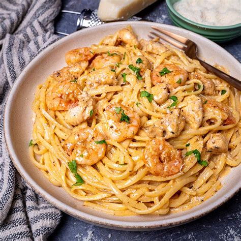 Shrimp And Garlic Chicken Pasta New Recipe! A Glossy Garlicky,