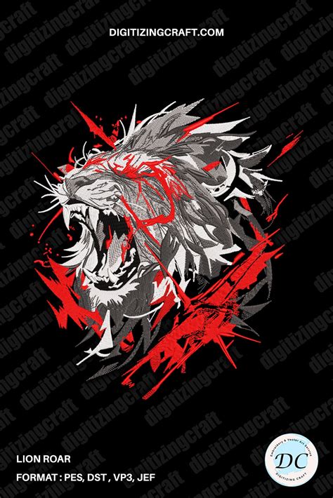 Lion Roar Embroidery Design file – Digitizing Craft