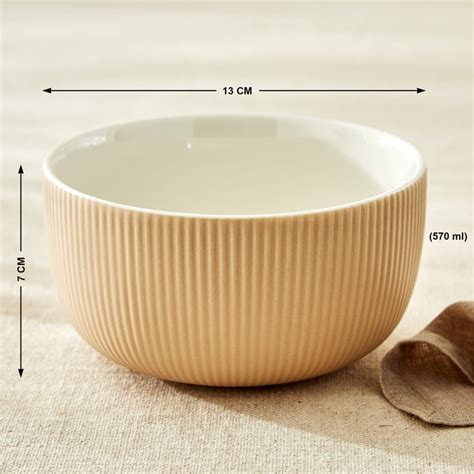 Buy Calyx Bone China Ribbed Cereal Bowl - 570ml from Home Centre at ...