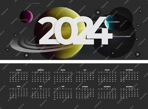 Premium Vector | Free vector calendar 2024