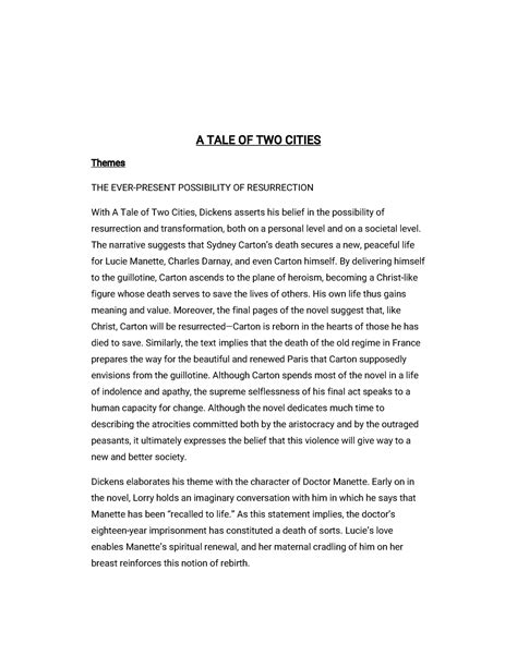 A TALE OF TWO Cities - Dickens’use of motifs, symbolism and thematic ...