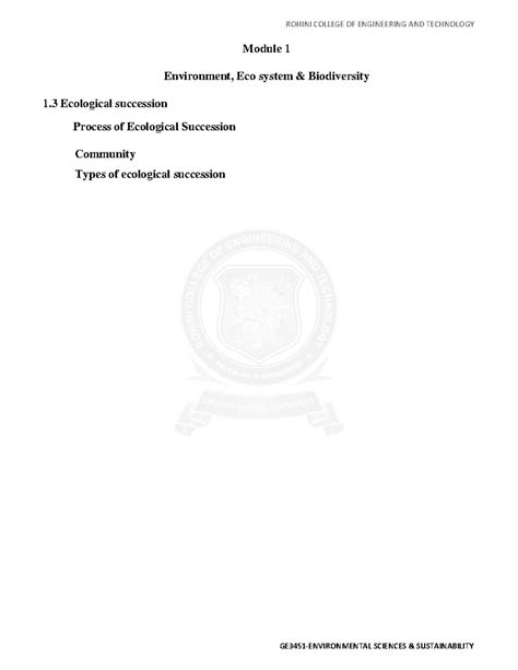 Ecological succession - Ecological succession is the steady and gradual ...