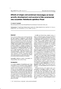 Effects of single and combined microalgae on larval growth, development ...
