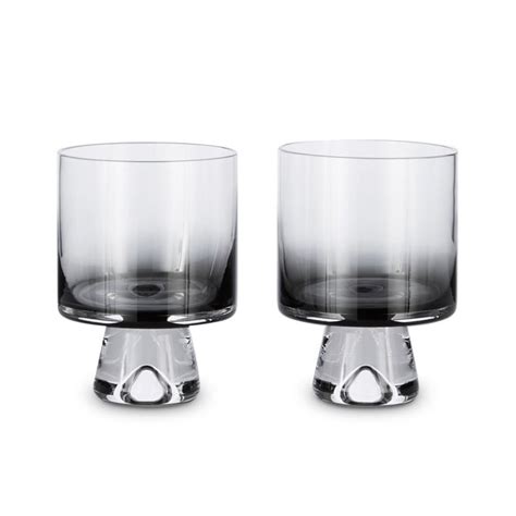 Tank Low Ball Glasses Black - Set of 2