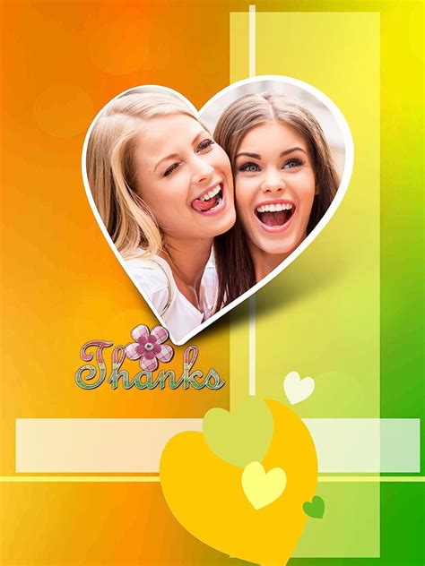 Personalized Thank You - Picture Photo Greeting Card - Orange Colour(6 ...