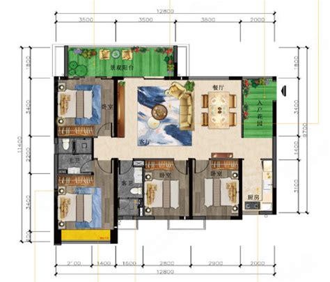 扬州卓越晴翠户型图,3房户型图户型,户型图图片三室二厅_大山谷图库