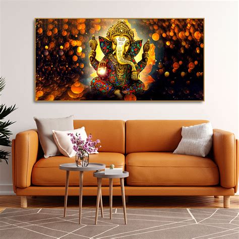 Lord Ganesha Canvas Paintings For Wall – Homcraft