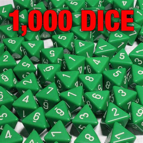 Set of 1000 8-sided Opaque Green Dice | Dice Game Depot