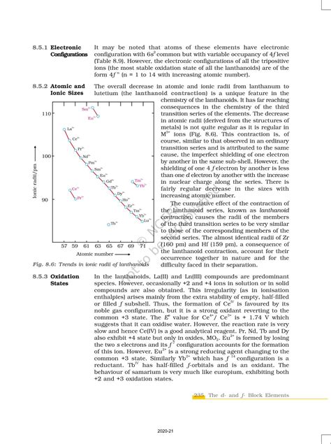 The D And F Block Elements - NCERT Book of Class 12 Chemistry Part I