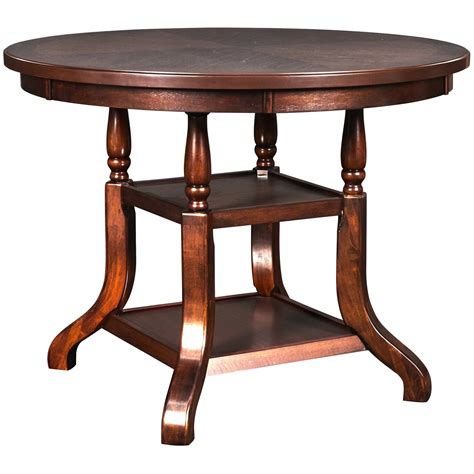 Benjara Wooden Counter Height Table with 2 Open Shelves and Turned Legs ...