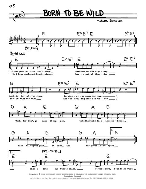 Play Official version of Born to be wild sheet music by Steppenwolf for Piano, Vocals ...